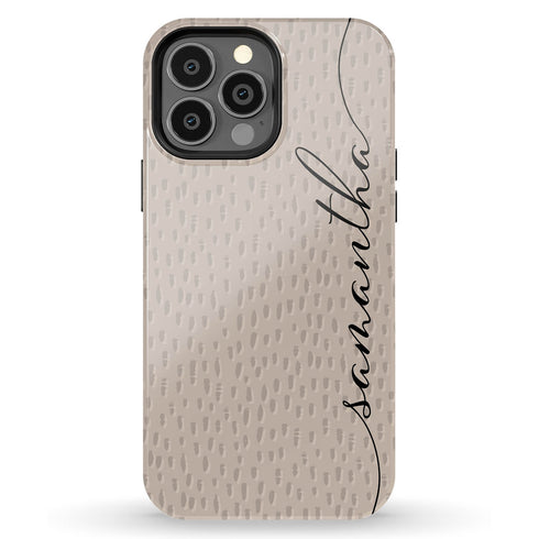 Personalized Name Calligraphy & Dots iPhone Case